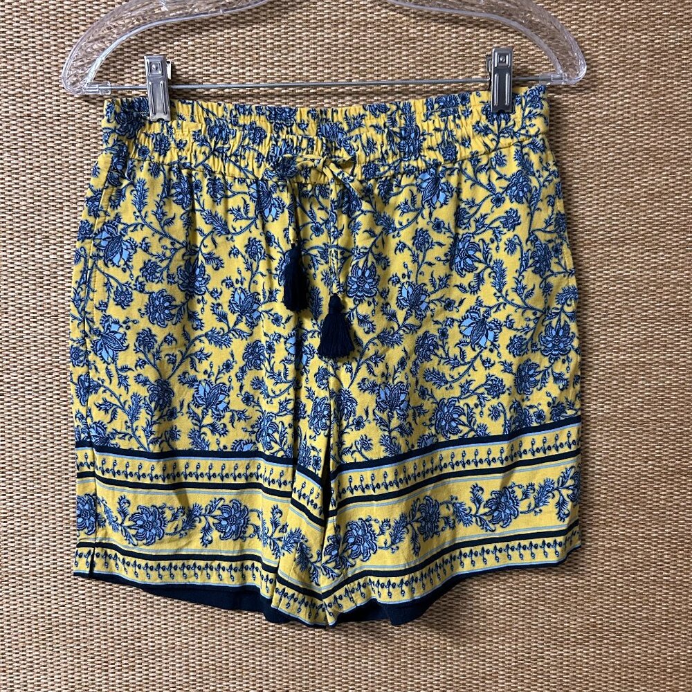 J. Jill Shorts Womens XS Petite Yellow Blue Floral